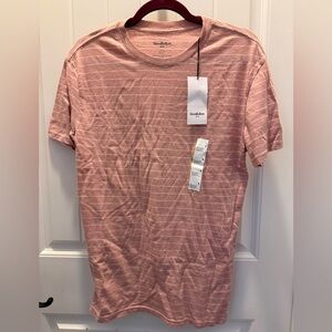 Goodfellow & Co Dusty Pink and White Striped Short-Sleeve Crew Tee (S)